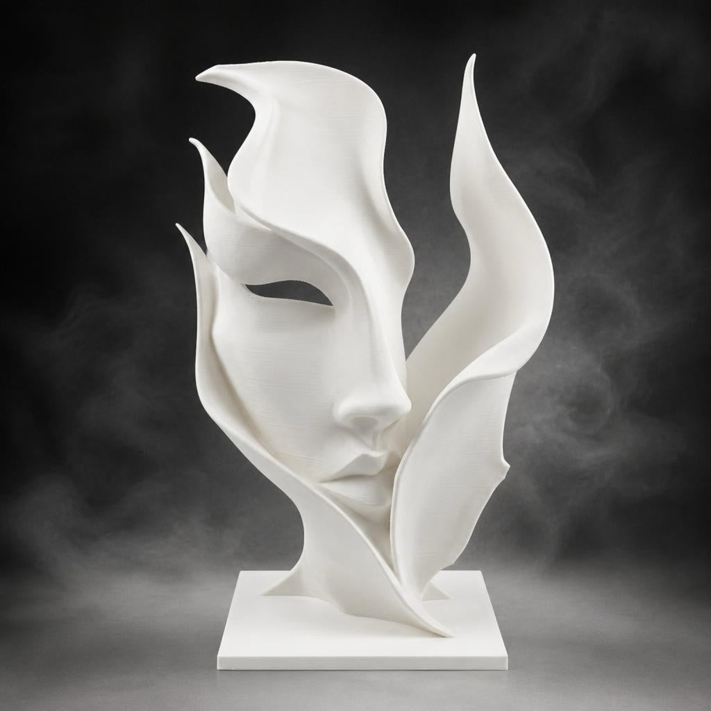 Abstract Face Sculpture – Minimalist Modern Home Decor