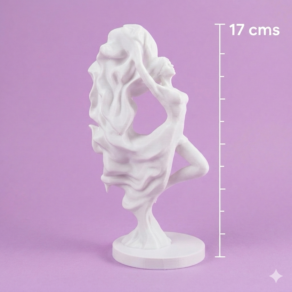 Elegant Fluid Female Silhouette Statue – Modern Minimalist Home Decor (17cm)